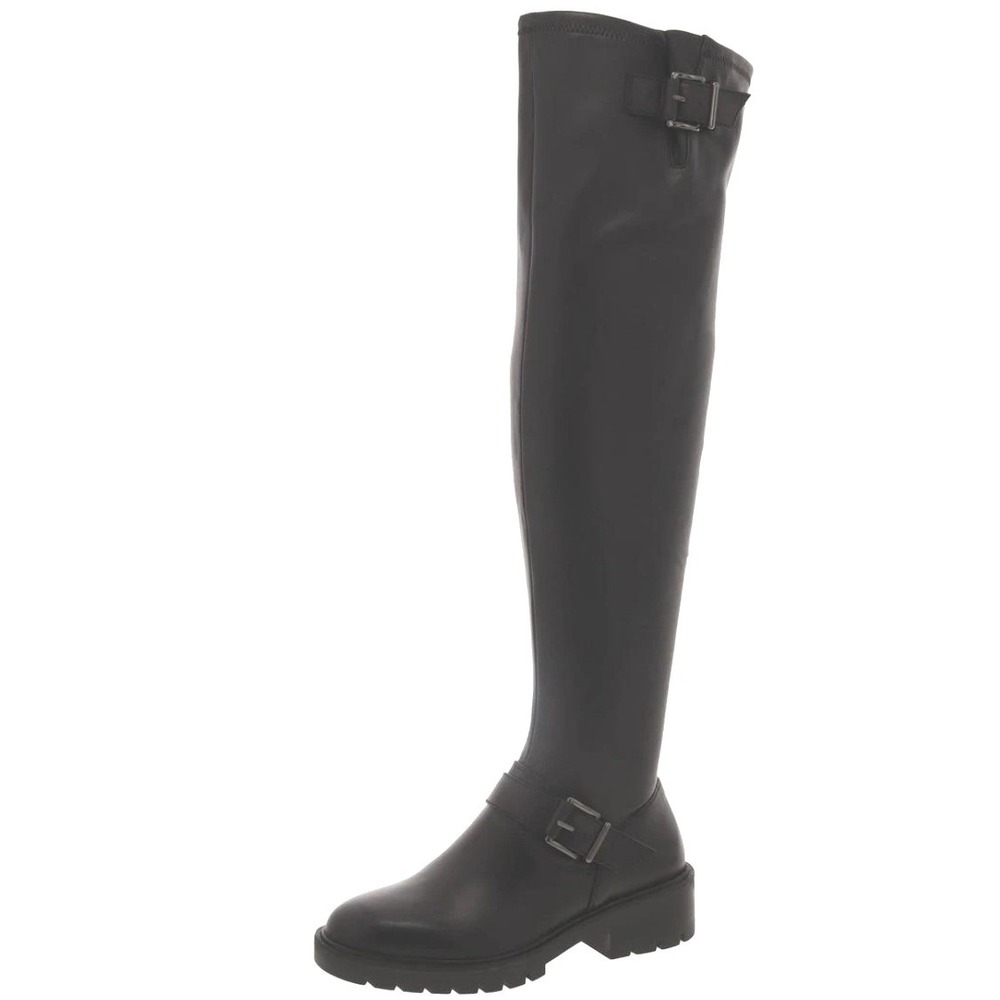 Vince Camuto Size 9.5 WC WIDE CALF Black Over the Knee Moto Boots NEW Abrila$239